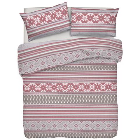 Copripiumino Sacco Piumone Pensieri Delicati Cotone Dis. Norvegia Singolo Rosso - Foto 1