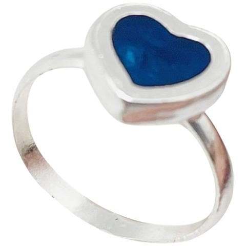 Bracciale E Anello Con Cuore In Argento 10µ Blu Navy - Foto 2