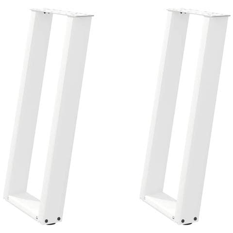 Gambe per tavolo consolle a forma di U 2 pz bianche 38x(72-73) cm in acciaio - Foto 2