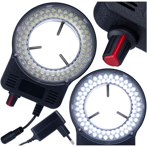 Illuminatore Regolabile Per Microscopio 72x Led - Intensità Regolabile, 60.000 Lux | Montaggio 30-65 Mm, 6500-7000k | Ac 90-240v, Dc 12v - Foto 1