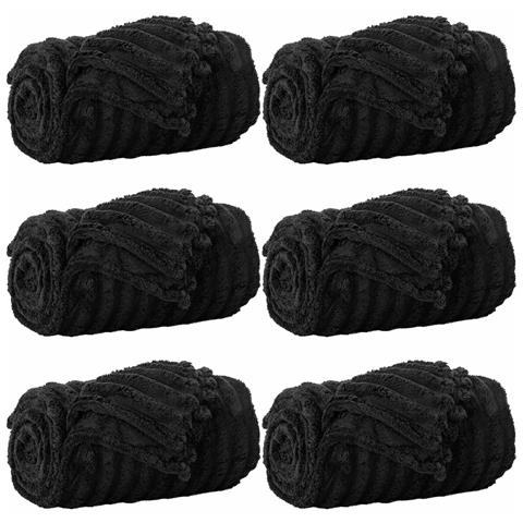 Coperte da Pile 6 pcs Nero 270 x 240 cm Panno - Foto 1