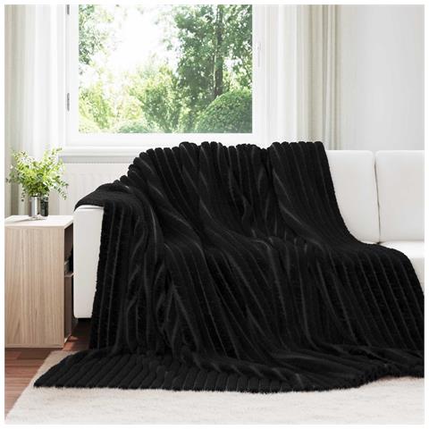 Coperte da Pile 6 pcs Nero 270 x 240 cm Panno - Foto 2