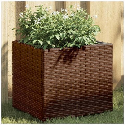 Fioriere da Giardino 2 pz Marrone 36x30x32 cm in Polyrattan - Foto 2