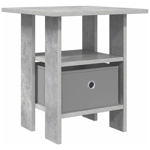 Comodino Grigio cemento 41 x 40 x 45 cm Legno multistrato - Foto 1
