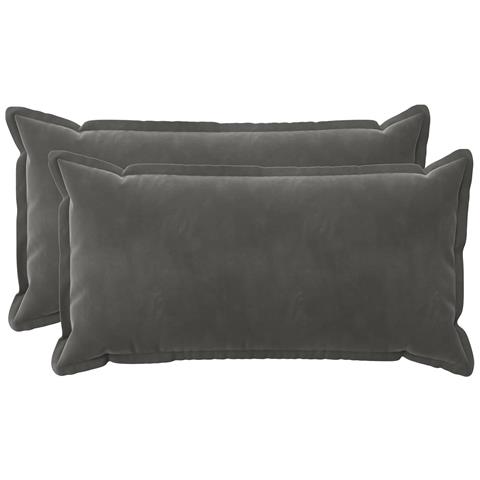 Cuscino con cuscino HOUTEN 2 pz Grigio Scuro Velluto - Foto 1