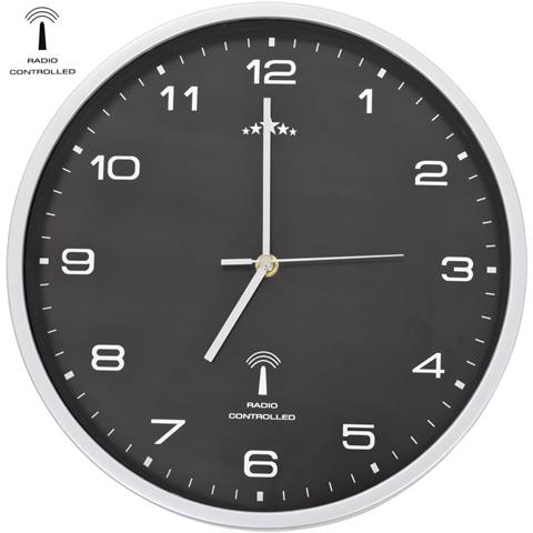 Orologio A Parete Radiocontrollato Movimento Quarzo 31 Cm Nero - Foto 1
