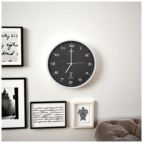 Orologio A Parete Radiocontrollato Movimento Quarzo 31 Cm Nero - Foto 6