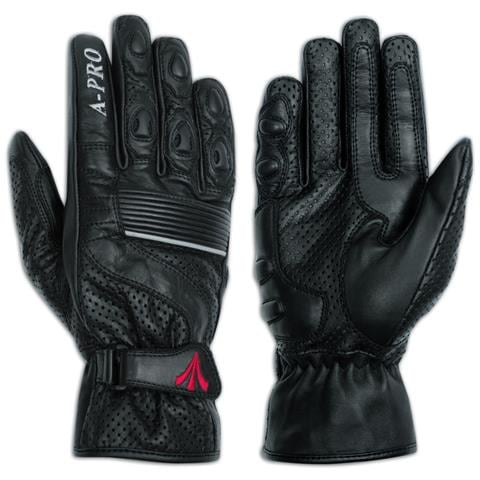 Guanto Pelle Traforato Estivo Moto Turismo Custom Scooter Touring Nero S - Foto 1