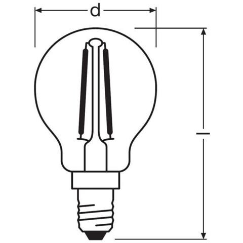Lamp. Filam Sfera 2,5/250L E14 W - Foto 1