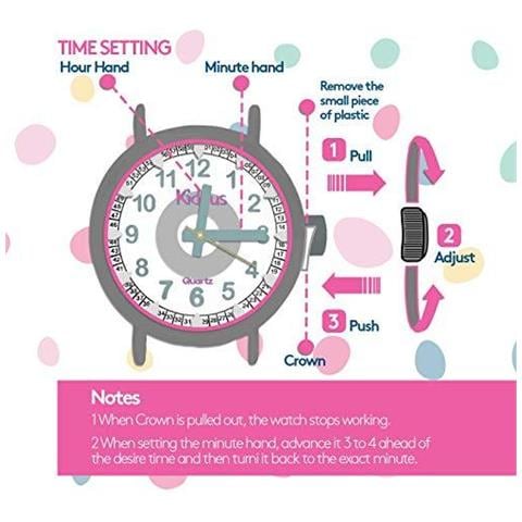 Educativo Guarda Bambini Per I Bambini Ragazzi E Ragazze. Analogico Tempo Maestro Orologio Da Polso Con Esercizi Movimento Al Quarzo Giapponese Facile Da Leggere E Imparare Il Tempo. Maniglie Ki10307 Tt Inglese - Foto 4