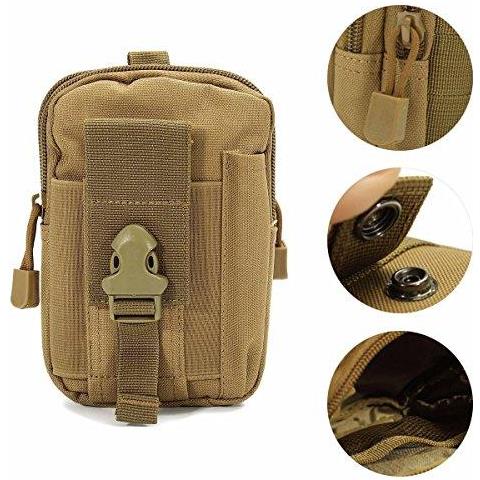 Multi-purpose Holder Poly Tool Borsa Tattico Molle Edc Tasca Utility Gadget Cintura In Vita Con Telefono Cellulare Fondina Per Lo Sport Escursione Del Campeggio - Khaki - Foto 2