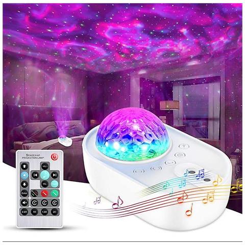 Proiettore LED Con Onde Del Mare E Stelle: Luce Notturna Con Altoparlante Bluetooth E Telecomando - 2