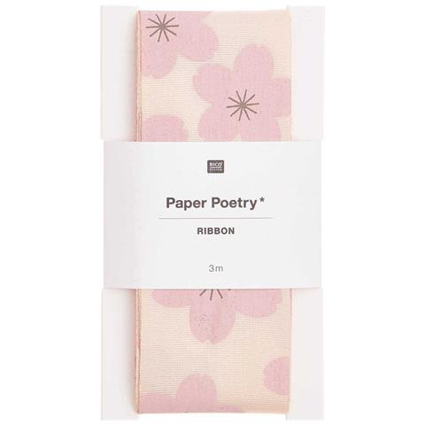 Nastro Di Taffetà Rosa Cipria Con Disegno Sakura - Foto 1