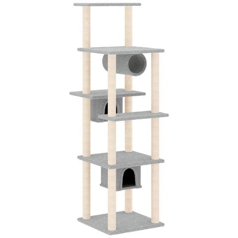 Albero Per Gatti Con Tiragraffi In Sisal Grigio Chiaro 169 Cm - Foto 1