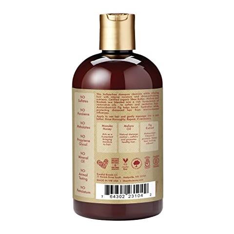 Shampoo Idratante Intensivo Per Capelli Secchi E Danneggiati Miele Di Manuka E Olio Di Mafura Senza Solfati 13 Oz - Foto 6