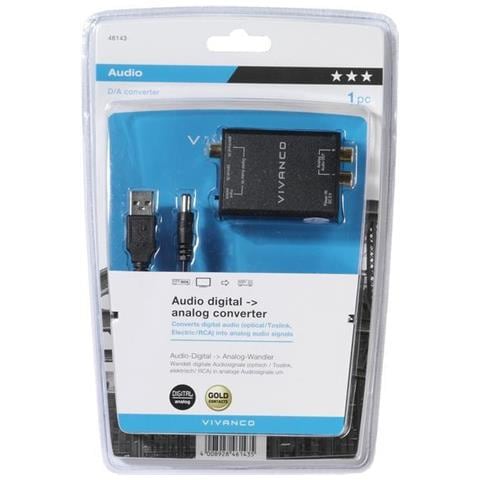 Adapter, A) Von 1x Cinch-kupplung, 1x Toslink-kupplung, Optisch, B) Auf 2x Cinch-kupplung (46143) - Foto 2