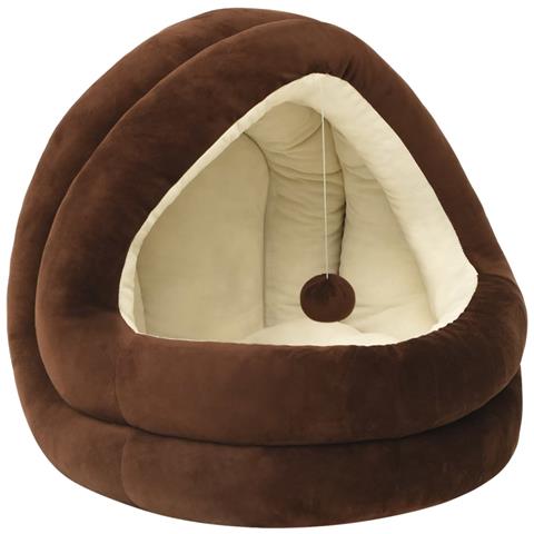 Letto Per Gatti 40x40x35 Cm Marrone E Crema - Foto 1