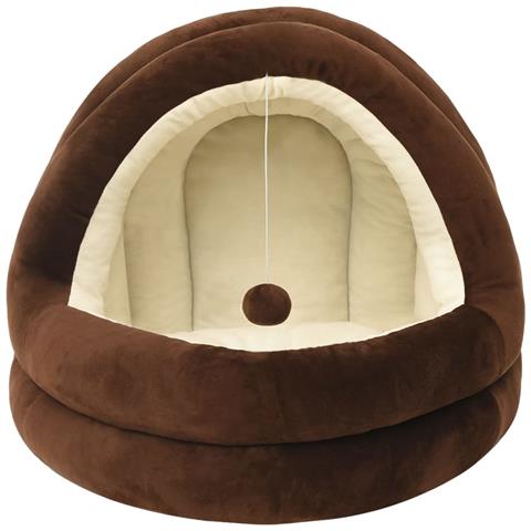 Letto Per Gatti 40x40x35 Cm Marrone E Crema - Foto 2