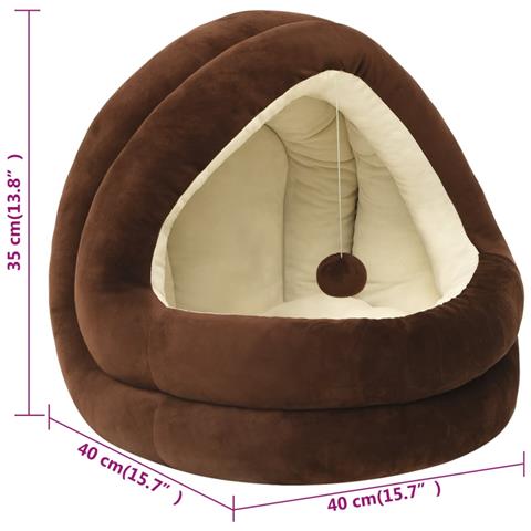 Letto Per Gatti 40x40x35 Cm Marrone E Crema - Foto 6