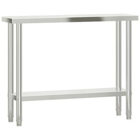 Tavolo Da Lavoro Da Cucina 110x30x85 Cm In Acciaio Inossidabile - Foto 2