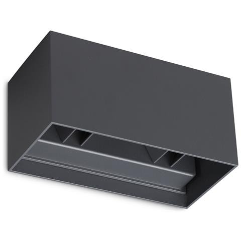 Applique Da Parete Contemporaneo Atom Alluminio Nero Led 25w 3000k Ip54 - Foto 1