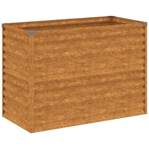 Fioriera Rialzata Da Giardino 100x50x69 Cm In Acciaio Corten - Foto 2