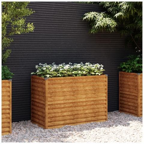 Fioriera Rialzata Da Giardino 100x50x69 Cm In Acciaio Corten - Foto 1
