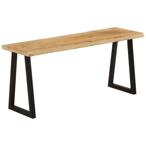 Panca Con Bordi Vivi 105 Cm In Legno Massello Di Mango - Foto 1