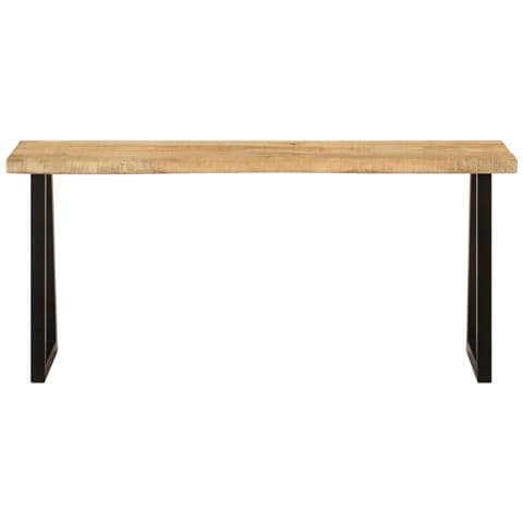 Panca Con Bordi Vivi 105 Cm In Legno Massello Di Mango - Foto 2