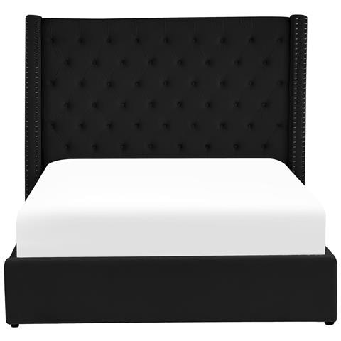 Letto Contenitore Velluto Nero 160 X 200 Cm Lubbon - Foto 2