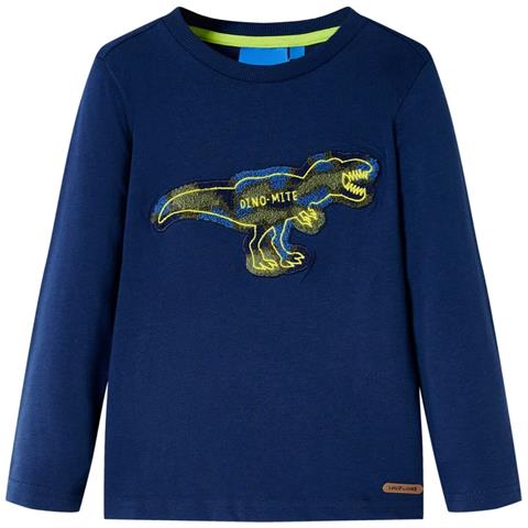 Maglietta Da Bambino A Maniche Lunghe Blu Marino 116 - Foto 1
