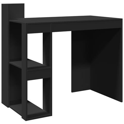 Scrivania Ufficio Nera 103,5x56,5x94 Cm In Legno Multistrato - Foto 2