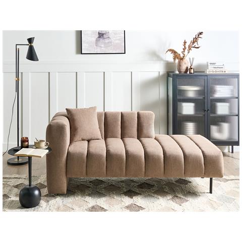 Chaise Longue Versione Sinistra Lannils Tessuto Marrone Chiaro - Foto 1