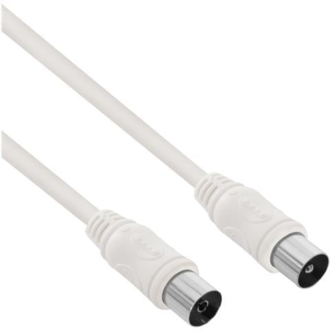 Cavo Tv Coassiale 9,52 Mm Senza Interferenze Maschio/femmina 2 M, Bianco - Foto 1