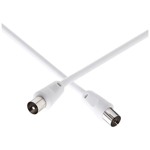 Cavo Tv Coassiale 9,52 Mm Senza Interferenze Maschio/femmina 2 M, Bianco - Foto 2