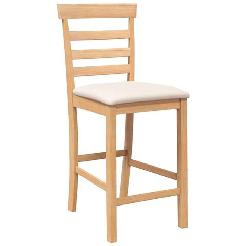 Sgabelli da Bar con Cuscini 2pz Naturale Legno Massello Hevea - Foto 10