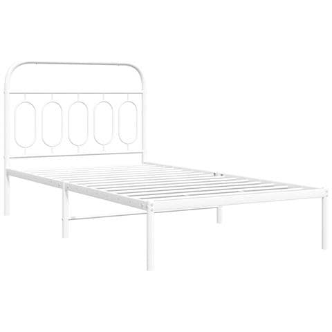 Giroletto Con Testiera Metallo Bianco 107x203 Cm - Foto 3