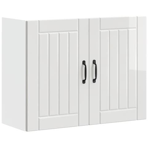 Pensile Da Cucina Lucca Bianco Lucido In Legno Multistrato - Foto 1