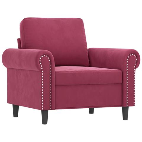 Set Di Divani 4 Pz Con Cuscini Rosso Vino In Velluto - Foto 3