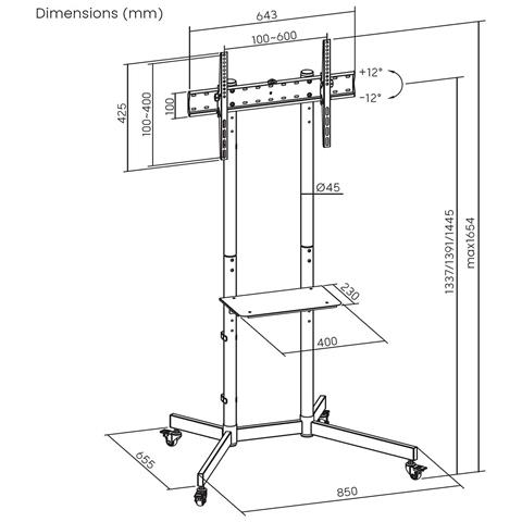 FT70TE-333 Supporto TV a parete 177,8 cm (70") Nero - Foto 2