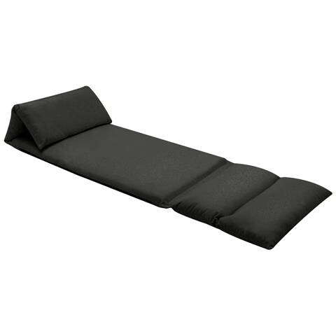 Lusso Casadino - Sedia A Sdraio Da Terra Pieghevole Nera In Microfibra - Foto 2