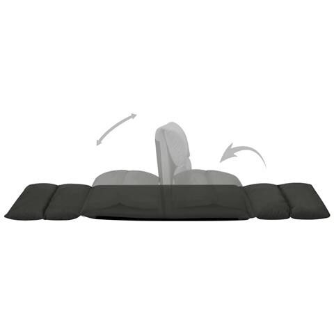 Lusso Casadino - Sedia A Sdraio Da Terra Pieghevole Nera In Microfibra - Foto 8