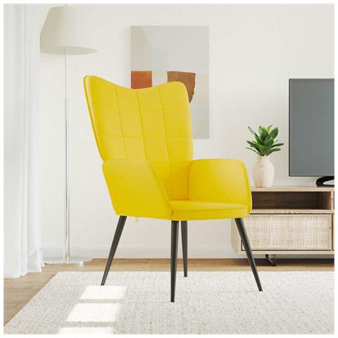 Lusso Casadino -  Sedia Relax Giallo Senape In Tessuto - Foto 8