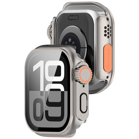 Custodia Protettiva Per Apple Watch - Pc Rigido E Vetro Temperato Silver 46 Mm - Foto 2
