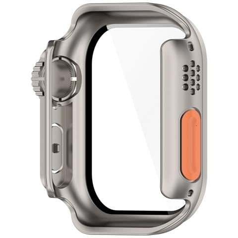 Custodia Protettiva Per Apple Watch - Pc Rigido E Vetro Temperato Silver 46 Mm - Foto 6