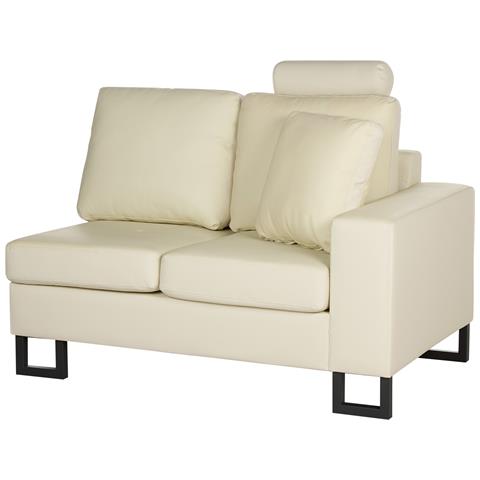 Divano Angolare 6 Posti Stockholm Pelle Naturale Beige Chiaro Lato Sinistro - Foto 8