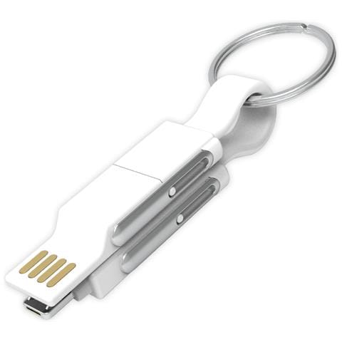 Cavo Dati Portachiavi Multifunzionale 6 In 1 - White - Foto 1