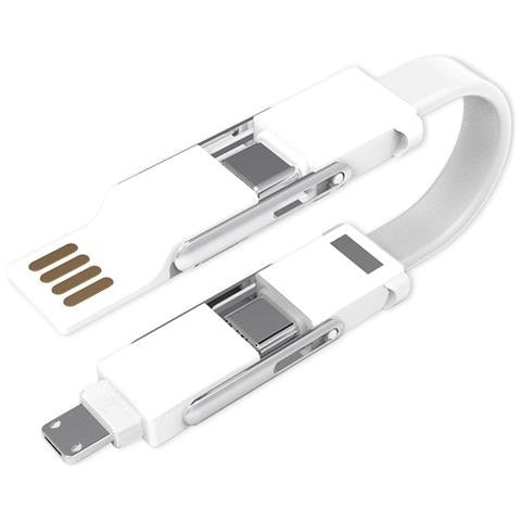 Cavo Dati Portachiavi Multifunzionale 6 In 1 - White - Foto 3
