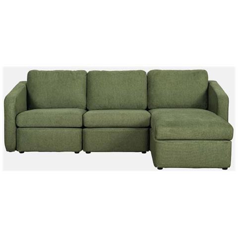 Konekt Divano Componibile 3 Posti Verde Con Pouf - Foto 1