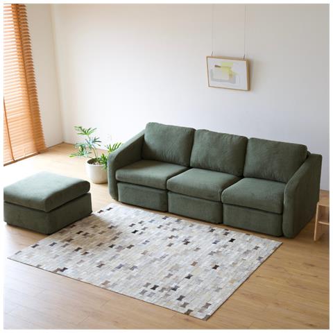 Konekt Divano Componibile 3 Posti Verde Con Pouf - Foto 6